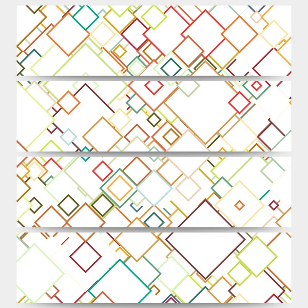Web banners samling, abstrakt header layouter. Abstract färgade bakgrunder, fyrkantig design, vektor illustration mallar — Stock vektor