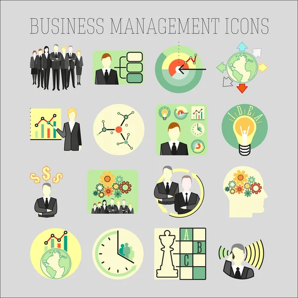 Vector set of a business and management icons — Stock Vector