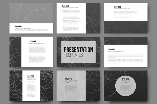 Set of 9 templates for presentation slides. Conceptual abstract scientific background, minimalistic design — Stockfoto