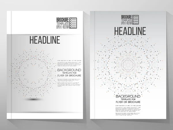 Plantillas de vectores comerciales y científicos con antecedentes de estructura molecular para folletos, folletos o informes — Vector de stock