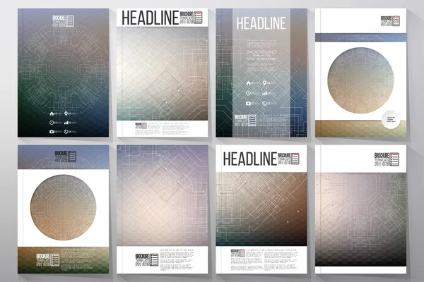 Technical construction with connected lines and dots.  Brochures, flyers or reports for business, vector templates — 图库矢量图片
