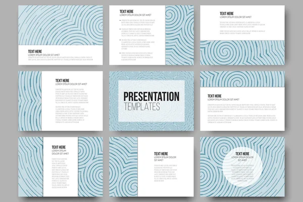 Set of 9 vector templates for presentation slides. Modern stylish geometric backgrounds with circles — Stock vektor