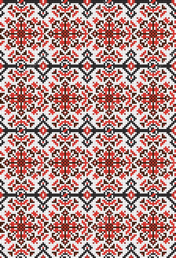 Ukrainian folk art. Traditional national embroidered seamless pattern. Abstract vector texture