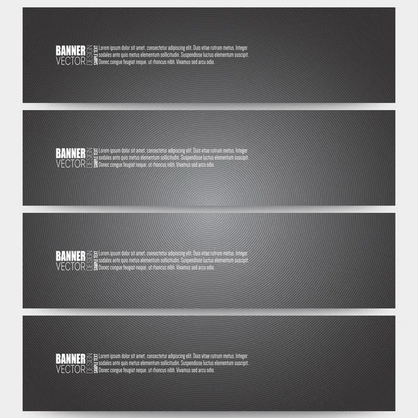 Set of modern vector banners, dark design textured background — ストックベクタ