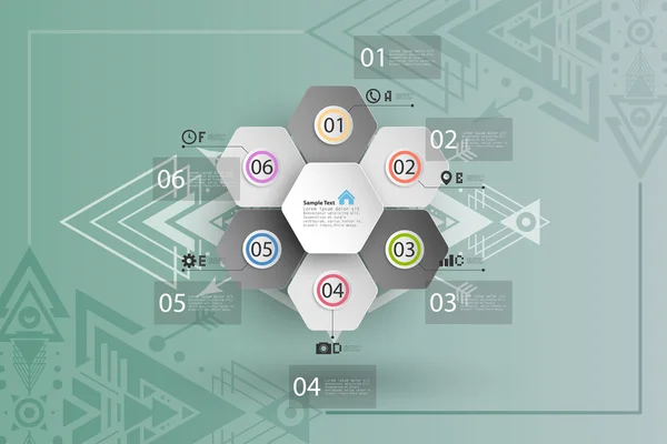 Infographic iş, geometrik arka plan, soyut altıgen tasarlamak vektör için