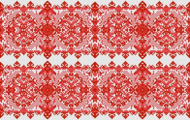 Ukrainian folk art. Traditional national embroidered seamless pattern. Abstract vector texture