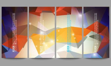 Set of modern vector flyers. Abstract multicolored background. Scientific digital design, science illustration