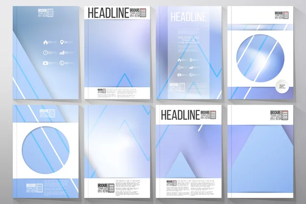 Set of business templates for brochure, flyer or booklet. Winter design, abstract blue background — 图库矢量图片