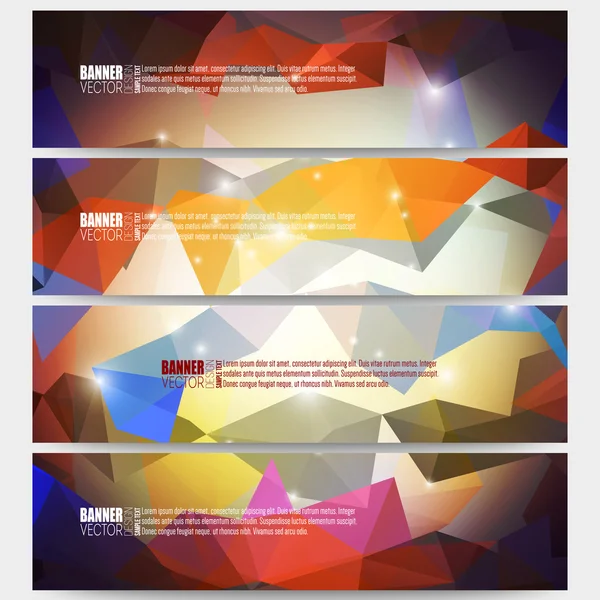 Set of modern vector banners. Abstract multicolored background. Scientific digital design, science illustration — Stok Vektör