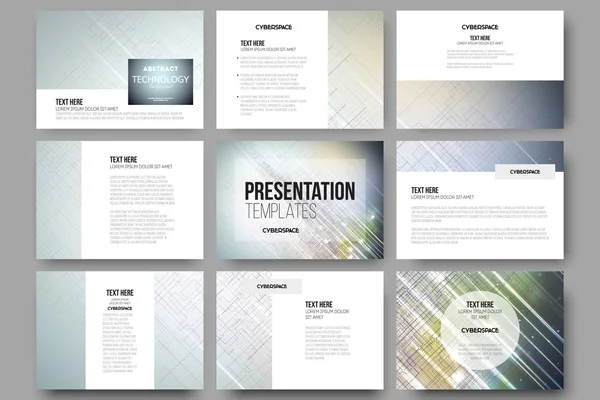 Conjunto de 9 modelos para slides de apresentação. Antecedentes abstratos do vector ciência ou tecnologia —  Vetores de Stock