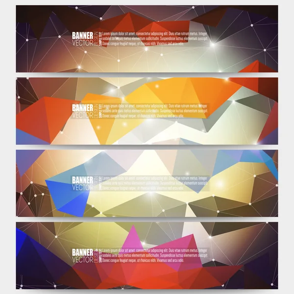 Conjunto de banners vetoriais modernos. Abstrato fundo multicolorido. Design digital científico, ilustração científica — Vetor de Stock