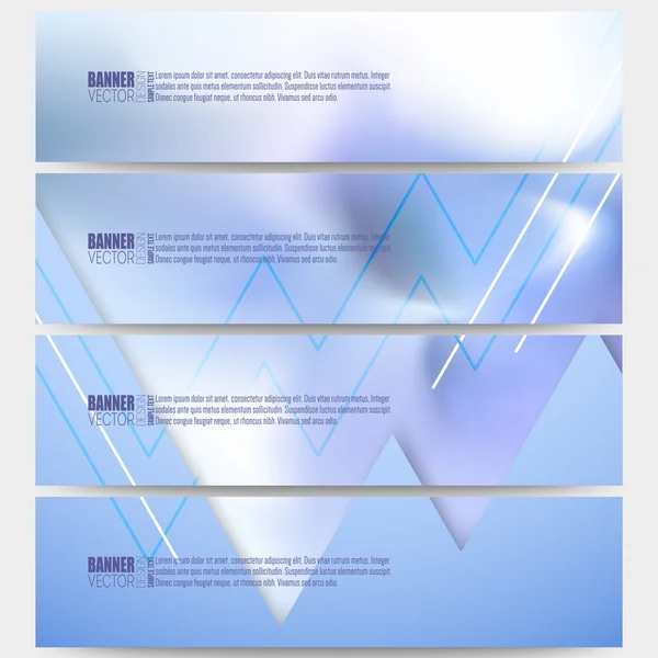 Set of modern vector banners. Winter design, abstract blue background — Stock Vector