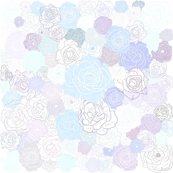 Hand drawn floral doodle background, abstract vector pattern — Stock Vector