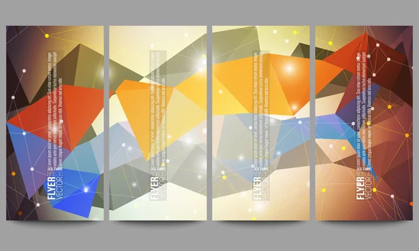 Set di moderni volantini vettoriali. Sfondo astratto multicolore. Disegno scientifico digitale, illustrazione scientifica — Vettoriale Stock