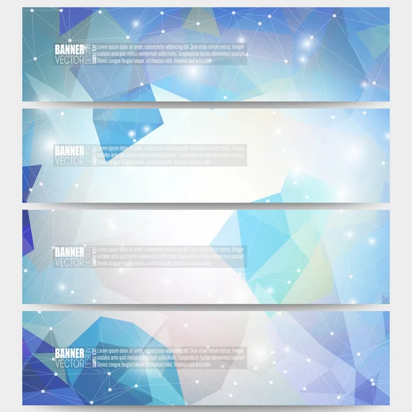 Set of modern vector banners. Abstract multicolored background. Scientific digital design, science illustration — Stok Vektör