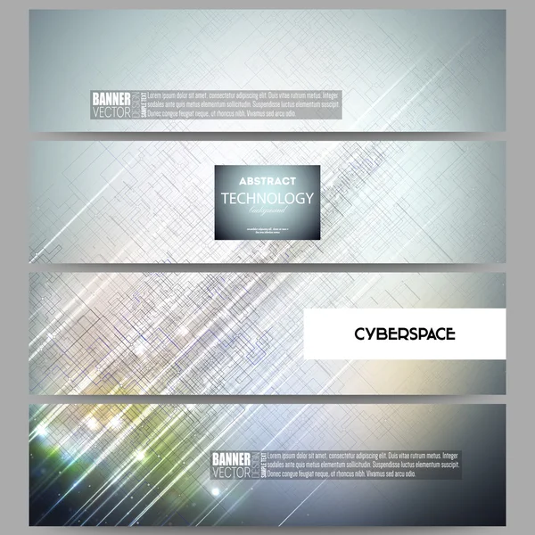 Set of modern banners. Abstract science or technology vector background — 스톡 벡터