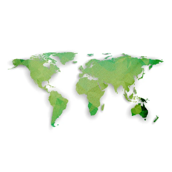Mappa del mondo con ombra, disegno strutturato vettoriale illustrazione — Vettoriale Stock