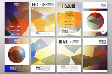 Set of business templates for brochure, flyer or booklet. Abstract multicolored background. Scientific digital design, science vector illustration