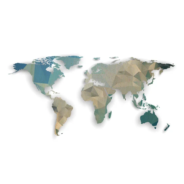 World map with shadow, textured design vector illustration — Stockový vektor