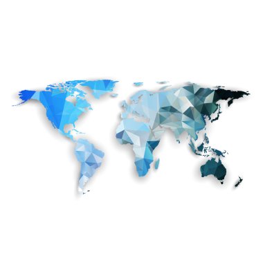 World map with shadow, textured design vector illustration