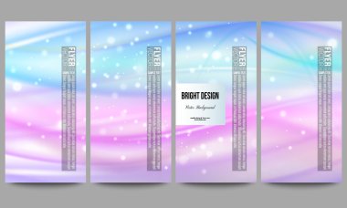Set of modern flyers. Abstract wave vector background