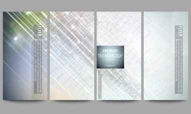 Set of modern flyers. Abstract science or technology vector background