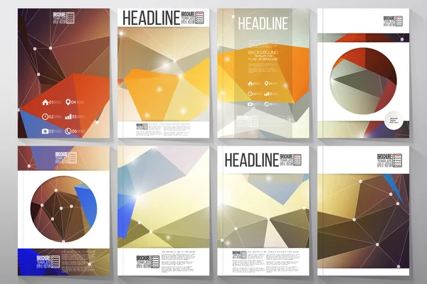 Set of business templates for brochure, flyer or booklet. Abstract multicolored background. Scientific digital design, science vector illustration — 图库矢量图片