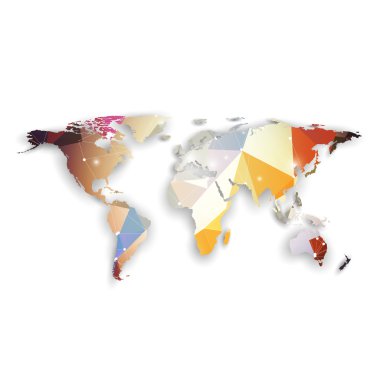 World map with shadow, textured design vector illustration