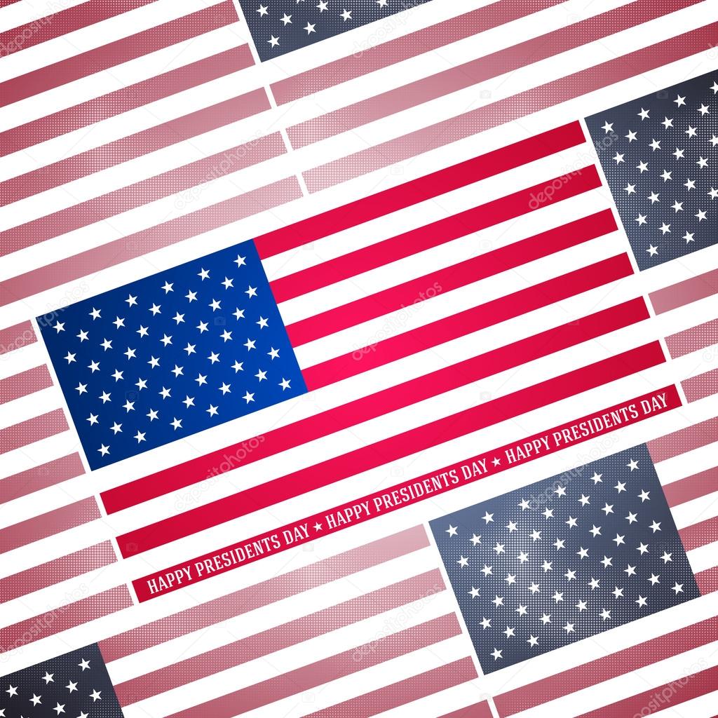Presidents day background, abstract dotted poster with american flag, vector illustration