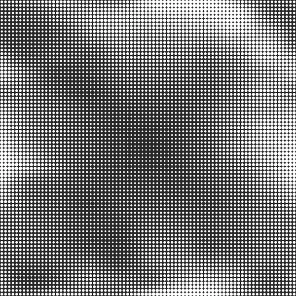Halftone seamless vector background. Abstract halftone effect with white dots on black background — Stock Vector