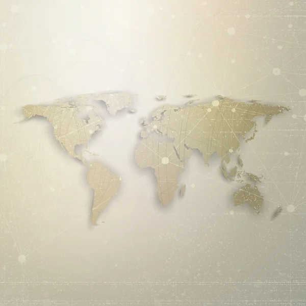 World map with shadow, textured design vector illustration — 스톡 벡터