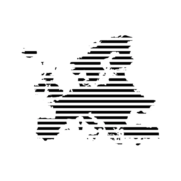 Zwarte lineaire symbool van Europa kaart op wit, vectorillustratie — Stockvector