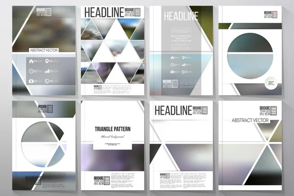 Business templates for brochure, flyer or booklet. Abstract multicolored background of blurred nature landscapes, geometric vector, triangular style illustration — 图库矢量图片