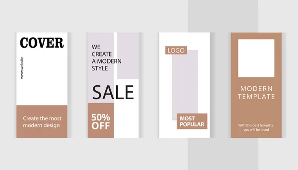 Düzenlenebilir dikey fotoğraf kolajı pankartları. Sosyal medya paylaşımı ve online reklam için minimalist şablonlar. Klasik altın rengi tarzı. Trend vektör illüstrasyonu.