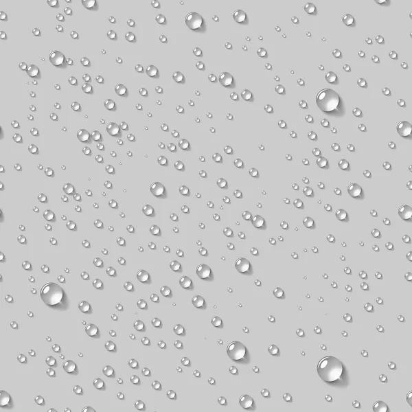 Gotas de agua fondo sin costura realista . — Archivo Imágenes Vectoriales