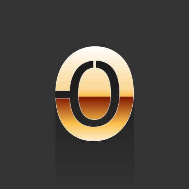 Vektör altın harf O şekil Logo öğesi