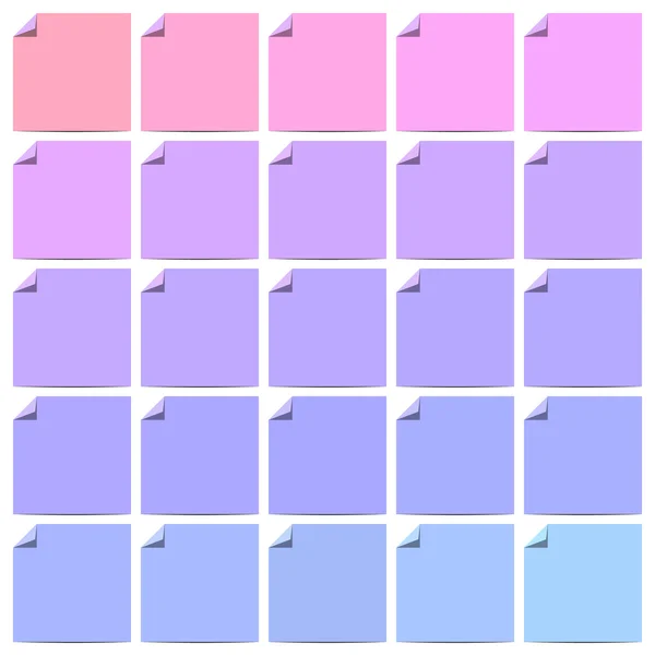 Conjunto de etiquetas planas de colores con esquinas rizadas — Vector de stock