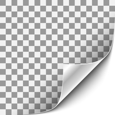 Beyaz arka plan ile kıvrılmış köşe