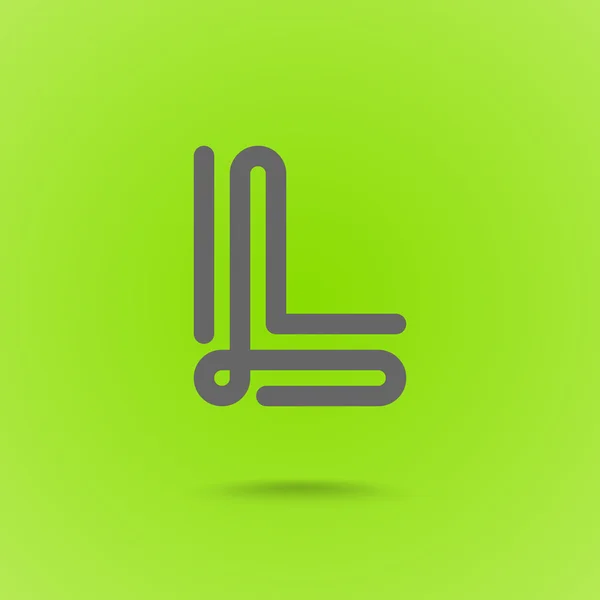 Vector Graphic Line Font Logo Element. Carta L — Vetor de Stock