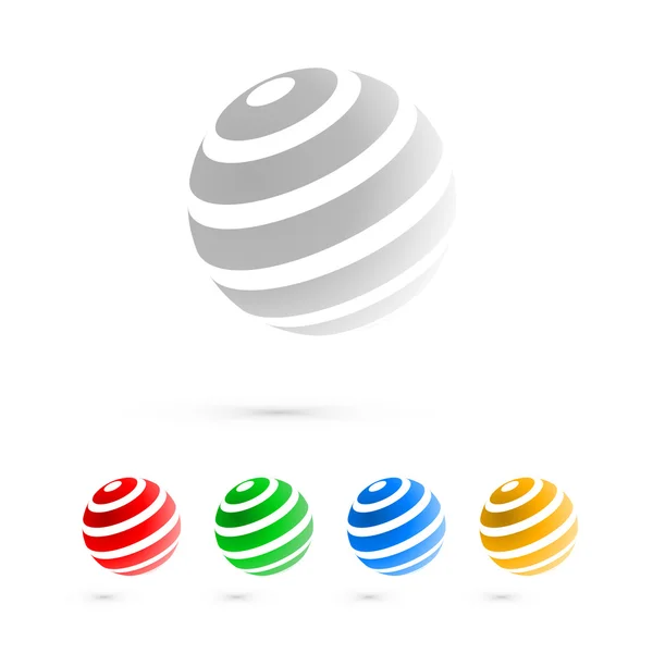Set of logo globe icon elements. — Stock Vector