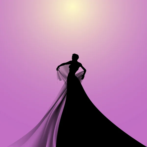 Silhouette of Opera Singer — Stock Vector