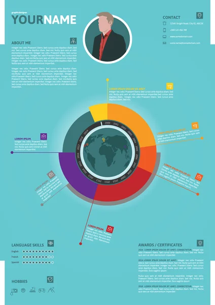 CV style minimaliste élégant - Modèle CV — Image vectorielle