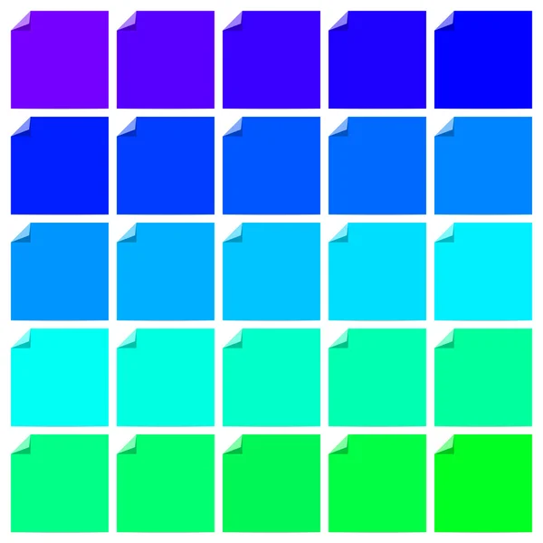 Conjunto de etiquetas de colores con esquina doblada — Vector de stock