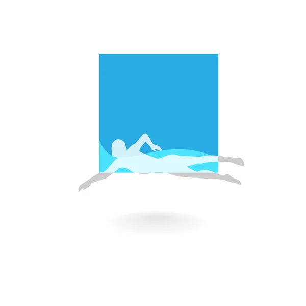 Elemento di design logo nuoto . — Vettoriale Stock