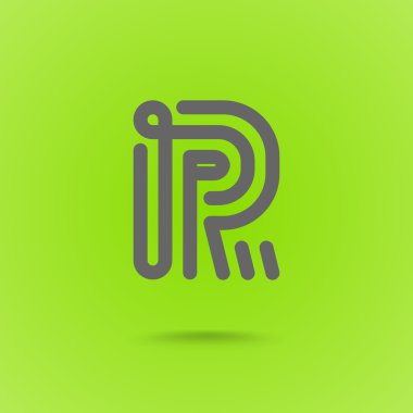 Vektör grafik hat yazı tipi Logo öğesi. R Harfi