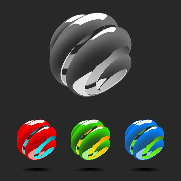 Set of Abstract Globe Logo Elements. — Stock Vector