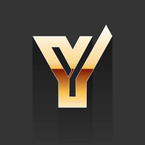 Gouden Letter Y vorm Logo vectorelement — Stockvector