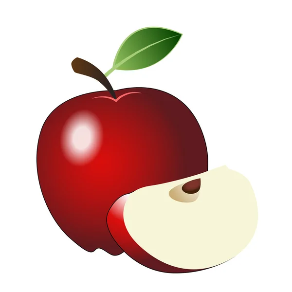 Kırmızı elma vektör — Stok Vektör