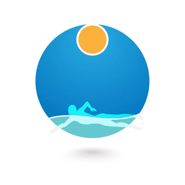 Zwemmer Logo Design Element. — Stockvector