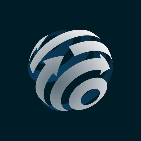 Abstraktní Globe Logo prvek. Rotující šipky. Royalty Free Stock Vektory